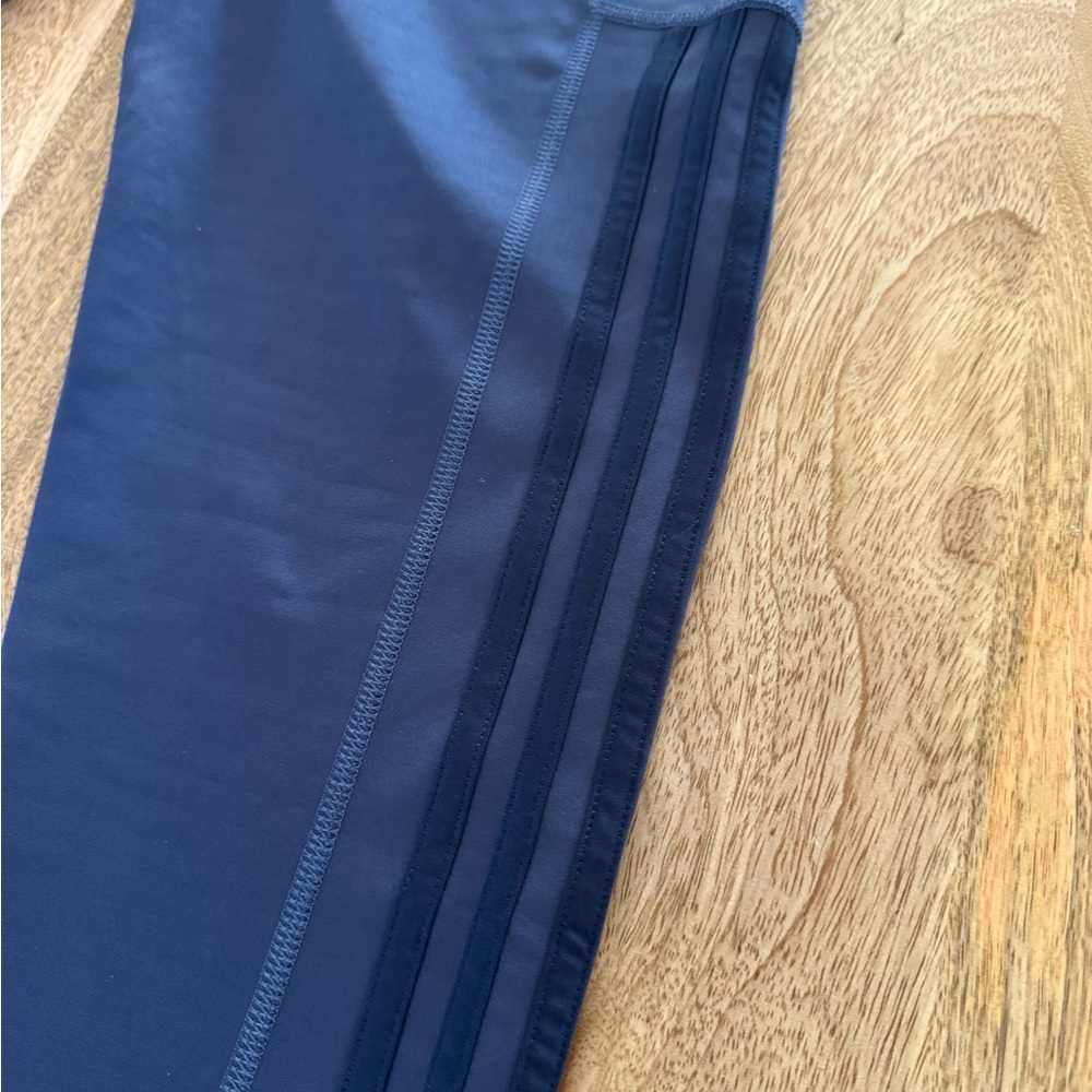 adidas Navy Blue  Capri Leggings with Side Stripes - Picture 2 of 5